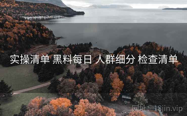 实操清单 黑料每日 人群细分 检查清单