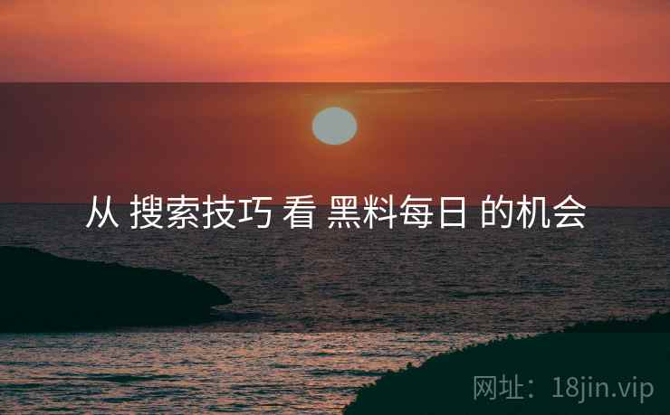 从 搜索技巧 看 黑料每日 的机会